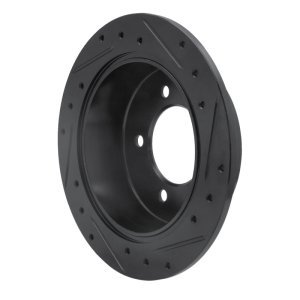 Chrysler 200 Brake Rotor (1) - Rear Left - R1 Concepts - Drilled & Slotted - Black - `07-`17